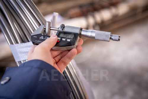 Hastelloy G-30 coil tube diameter inspection